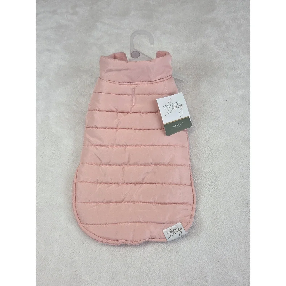 Sportpet Living Dog Size Small Pink Quilted Puffer Pet Winter Jacket